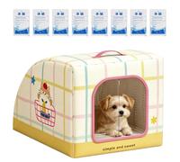 Insulated Pet Cooling House - Portable Summer Cat Bed | Aluminum Lining | Soft Oxford Fabric Shelter, Temperature-Controlled Design, Built-in Carry Handle, for Outdoor Patio, Garden, Balcony & Indoor