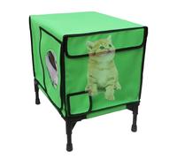Insulated Pet Nest with Escape Hatch | Barn Porch Yard Garden Balcony | Elevated Weatherproof Shelter | Feral Shelter Outdoor Cats Kittens Wooden Pet House | Safe Haven for Stray Cats | Cozy Wooden Ca