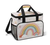 Insulated Picnic Backpack Tote Bag, Large Capacity 30L Rainbow and Cloud Cooler Bag Leakproof Beach Bags Portable Lunch Box Waterproof Picnic Basket for Beach Camping BBQ