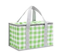 Insulated Picnic Bag, Soft Cool Bag, Reusable, Beach Bag, Cooler Bags, Outdoor Large Capacity Bento Tote, Leak-Proof Foldable Cooler Bag, Zip Top for Camping BBQ Shopping Fishing Family (Green)