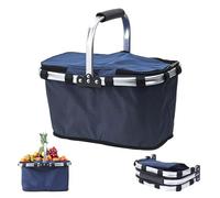 Insulated Picnic Basket 26L - Tri-fold Cooling Hamper, Foldable for Travel, Camping & Shopping | CHXAOM
