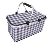 Insulated Picnic Basket - Large Capacity Folding Basket for Beach, Camping, and Market - Versatile Storage Solution for Road Trips and Outdoor Activities