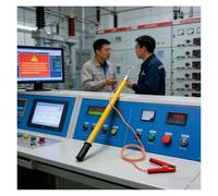 Insulated Pole Safety Discharge Rod - DC Discharge, Discharge Grounding stick, Portable for Electrical Repair Tools - Epoxy Resin(Yellow,110 kV - 2m/79in/6.6ft)