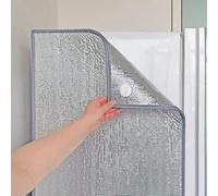 Insulated Refrigerator Cover, Aluminum Foil Insulation Film for Refrigerators and Windows Black Grey Multiple Sizes(Double Sided Adhesive Grey,50x130cm)