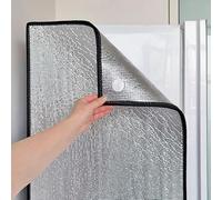 Insulated Refrigerator Cover, Aluminum Foil Insulation Film for Refrigerators and Windows Black Grey Multiple Sizes(Double Sided Adhesive Black,50x130cm)
