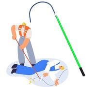 Insulated Rescue Hook for High Voltage Safety, Anti-Electrocution Tool for Firefighters and Electricians, Essential Live Line Working Gear