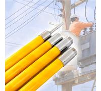 Insulated Rescue Hook High Voltage Pull Rod, Electrical Hook with Storage Bag, for Line Maintenance and Wire Pulling Electrical Failure (10kv 3-Section 3m/9.8ft)