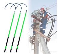 Insulated Rescue Hook,Life-Saving Insulated Rescue Stick w/Reinforced Fiberglass Handle, 1m 1.5m 2m 3m Insulated Electrical Body Rescue Hook (White set of 3 3m 220 KV) (Green Set of 3 1m 10 KV)