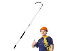 Insulated Rescue Hook,Lightweight Insulation Support Rescue Hook, 3 5 7 10 Ft Long High Voltage Electrical Lifeguard Rod Kit, Factory/Home Body Emergency Rescue Sticks (Red 1.5m/59in/4.9ft) (Whit