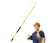 Insulated Rescue Hook,Lightweight Insulation Support Rescue Hook, 3 5 7 10 Ft Long High Voltage Electrical Lifeguard Rod Kit, Factory/Home Body Emergency Rescue Sticks (Red 1.5m/59in/4.9ft) (Yell