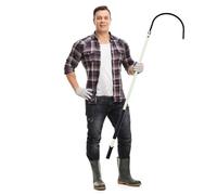 Insulated Rescue Hook - Lightweight Portable High Voltage Electrical Safety Tool, Fiberglass Life-Saving Pull Rod for Electric Vehicles and Electrical Gear(White,2m/6.5ft)