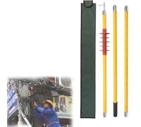 Insulated Rescue Hook Power Switch Operating Extension Rod, w/Rainproof Rubber Cap, High Voltage Electrical Insulation Poles, for Failure 500kV 8m/26'(35kV 3-Section 4.5m/168")