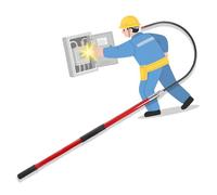 Insulated Rescue Hook, Preserver Pole Safety Hook, Non-Conductive Body Pull Stick, Electrical Safety Emergency Life-saving Tools, for Emergency Electrocution(Red,1.5m/59.1in/4.9ft)