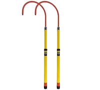 Insulated Rescue Hook with Reinforced Fiberglass Handle, Telescoping Electrical Safety Pole for High-voltage Towers, Supports Load up to 176 lbs