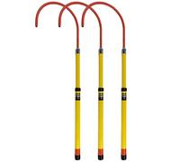 Insulated Rescue Hook with Reinforced Fiberglass Handle, Telescoping Electrical Safety Pole for High-voltage Towers, Supports Load up to 176 lbs