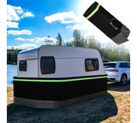 Insulated RV Skirting No-Drill Waterproof Felt Skirt for Travel Trailers and 5th Wheels, Reinforced Iron Mesh Hem, Weighted Underbelly Cover 38m/124ft