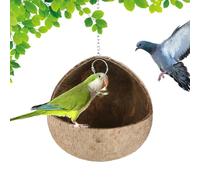Insulated Sanctuary, Windproof Birdhouse, 5.12x5.12 Inches Hut Design with Soft Interior, Weather Resistant Shelter, Hanging Pod with Grey, Warm Bird Nest for Macaws Sparrow Parakeet Lovebird Conures