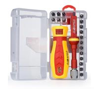Insulated Screwdriver Bit Set 1000V VDE Electrician Tools with Slotted for torx for Phillips Bits - Heavy Duty Storage Case for Electrical Work 18 Piece