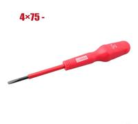 Insulated Screwdriver with Magnetic Bit, 1000V High Voltage Resistant Electrician Tool for Electrical Work, Chrome Vanadium Steel Blade, PP(4x75-)