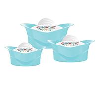 Insulated Serving Dishes with Lids - 3 Piece Regalia Thermal Hot Food Containers Set 1, 1.5 and 2.5Liters, Blue