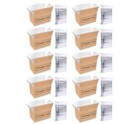 Insulated Shipping Box 10Pack, Aluminum Foil Lined Thermal Carton for Perishable Food, Reusable Cold Shipping Container, Mailing Box for Frozen Items, Packaging Solution for Take Out Brown 28cm x 20cm