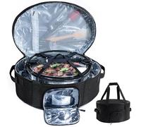 Insulated Slow Cooker Carrying Bag for 6-8 Quart CrockPot and Hamilton Beach Slow Cooker with See-thought Window, Portable Carrier Case with Adjustable Band and Accessory Pocket