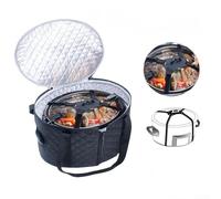 Insulated Slow Cooker Carrying Bag for 6-8 Quart Slow Stew Pot with Adjustable Lid Fastener, Carrier Case Slow Cooker Case, Black