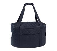 Insulated Slow Cooker Tote for 6-8 Quart Pot - Polyester Carry Case with Thermal Lining for Camping Picnics Black 16.9x12.2x9.4 Inch