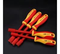 Insulated Socket Driver Wrench VDE 1000V Hex Nut Key Tool Steel Deep Hole Design for Construction Machinery Auto Repair Home Appliance