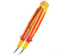 Insulated Stainless Steel Tweezers 1000v Rated With Diamond Sand Coated Tips For Safe Electronics Repair And Precision Handling Wide Tip Style 142mm Length Ergonomic Dual Color Handle Tool(C)
