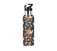 Insulated Stainless Steel Water Bottle with Straw 20 Oz, BPA-Free Sport Water Bottle Insulated for Gym Outdoor Travel School, Cute Snails