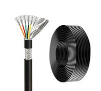 Insulated Stranded Copper Wire, 7C UL2464 300V Multi-Core Shielded Data Control Cable for Industrial Automation Automotive(100ft,30AWG-7C)
