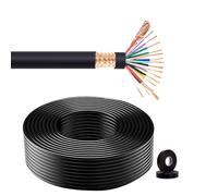 Insulated Stranded Tinned Copper Wire, 0.12-2.5mm² 12 Core Shielded Cable 25-100FT Flex Copper Wire FR PVC Insulated Signal Data(50ft,0.30mm²-12C)