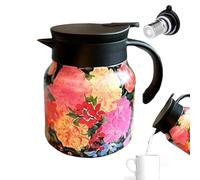 Insulated Teapot,800ml Tea Pot Floral Pattern Thermal Insulated Teapot | Large Capactiy Insulated Stainless Steel Carafe with Infuser for Home, Tea Room,
