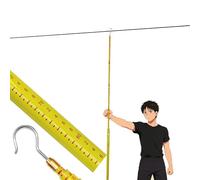 Insulated Telescopic Measuring Pole, Epoxy Resin Height Rod with Hook, Distance Survey Stick for Live Power Line Work, Ideal for Electrical Safety