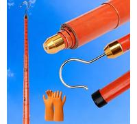 Insulated Telescopic Measuring Rod, High-Voltage Survey Pole, Epoxy Fiberglass Tower Ruler, Professional Engineer Measurement Stick For Power Work(Red,L 1500cm/49.2ft)
