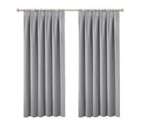 BellaHills Insulated Thermal Blackout 72-Inch Drop Grey Curtain Panels Pair - Pencil Pleat Window Drapes for Bedroom/Living Room (Set of 2, Dove Grey)