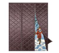 Insulated Thermal Door Curtain 250x220cm Magnetic Seal Windproof & Waterproof Cover for Front Door Bedroom Kitchen Energy Saving & Winter Warmth (Brown)