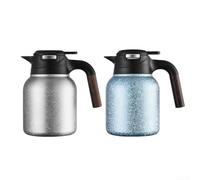 Insulated Titanium Tea Pot Featuring Mechanical Temperature Display and Large Capacity for Brewing Various Tea Styles on Stovetop or Hotplate with Pure Titanium Core (1500ML Silver)