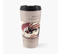 Insulated Travel Coffee Mug "There's always a home to be found inside a good book" Dragon Stainless Steel Cup Tumbler 17oz