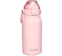 Insulated Water Bottle 1.7L, 316 Insulated Thermal Bottle, Dual-use Lid Stainless Steel Water Bottle with Handle, Thermal Large Flask Leakproof Keep Cold Drinks Bottles for Sports Gym Women Men(Pink)