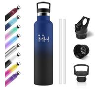 Insulated Water Bottle, 1 Litre Water Bottle with Straw, Stainless Steel Bottle, BPA-Free Stainless Steel Bottle, Leakproof and Reusable, for Kids, Adults, Outdoor, Camping, Cycling, Office, Hiking