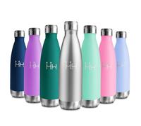Insulated Water Bottle 500 ml BPA-Free Leakproof Stainless Steel Reusable Double Wall Sports Bottle for School Sports Office Gym Yoga Camping Hiking