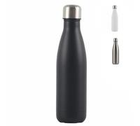 Insulated Water Bottle,500ml/17oz Stainless Steel Double Wall Metal Leak Proof Vacuum Flask,Keep Hot & Cold Drinks,Drinking Thermal for Outdoor Sports Camping Cycling for Kids &Adults (Black)