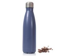 Insulated Water Bottle, 500ml Stainless Steel Thermal Flask, Vacuum Insulated Flask for Hot & Cold Drinks, Leak-Proof Thermal Metal Drinking Water Bottles for Kids, Gym, Sports, Travel (Blue)