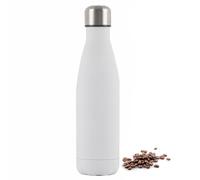 Insulated Water Bottle, 500ml Stainless Steel Thermal Flask, Vacuum Insulated Flask for Hot & Cold Drinks, Leak-Proof Thermal Metal Drinking Water Bottles for Kids, Gym, Sports, Travel (White)
