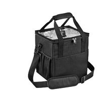 Insulated Water Bottle Carrier - 4 Compartment Adjustable Strap with Handle, Drink Bag with Adjustable Shoulder Strap, Bottle Holder for Outdoor Travel Camping Family Outings Coffee Beverages Hot Cold