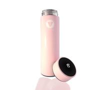 Insulated Water Bottle,Travel Mugs, 500ml LED Temperature Display Smart Water Cup, Stainless Steel Vacuum Drink Flasks, Cold & Hot Sport Drink Bottle for Gym, Office, Cycling (Light Pink)