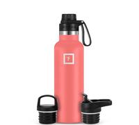 Insulated Water Bottle with Spout Lid Narrow - 590ml (3 Lids) - Cold 24hrs & Hot 12hrs Drinks - Double-Walled Stainless Steel Metal Leakproof Travel Sports Gym Camping & Hiking Hydration Flask