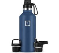Insulated Water Bottle with Spout Lid Narrow - 950ml (3 Lids) - Cold 24hrs & Hot 12hrs Drinks - Double-Walled Stainless Steel Metal Leakproof Travel Sports Gym Camping & Hiking Hydration Flask